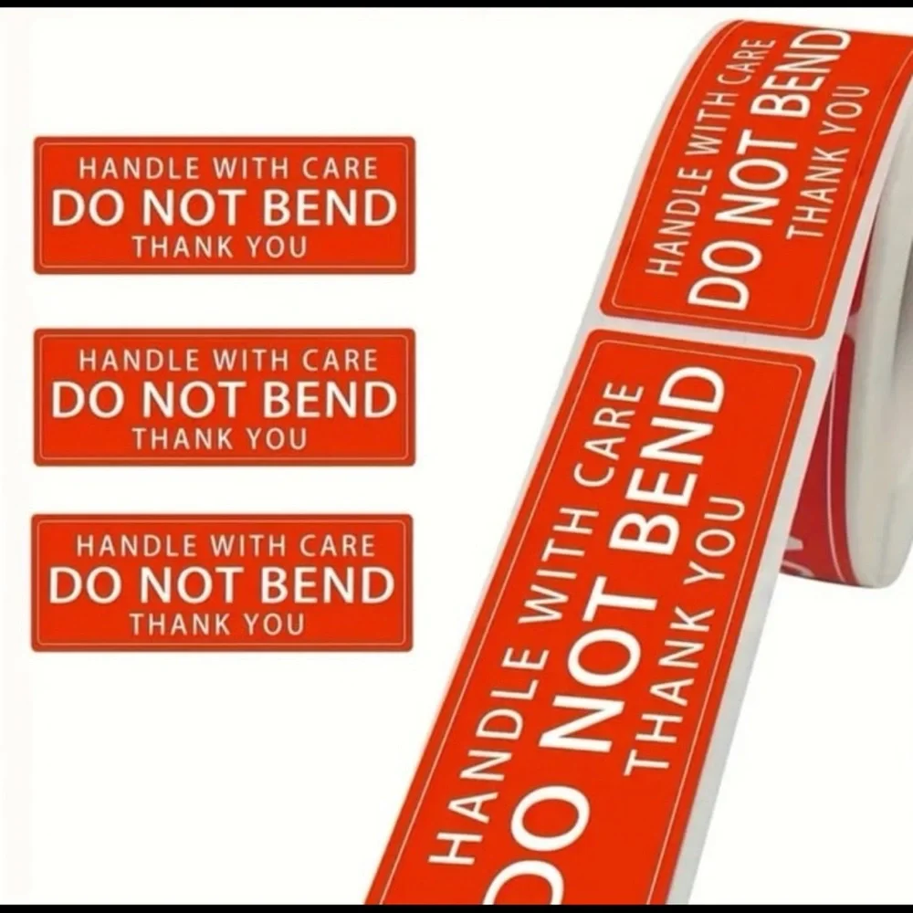 Red 'Do Not Bend' Label Roll